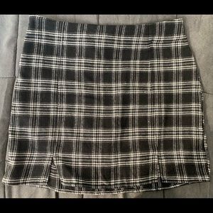 Shein Black and White Plaid Skirt